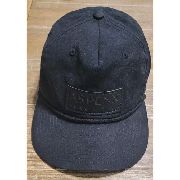AspenX Beach Club Black Patch Hat Cap Gray Malin Snapback - Picture 1 of 7